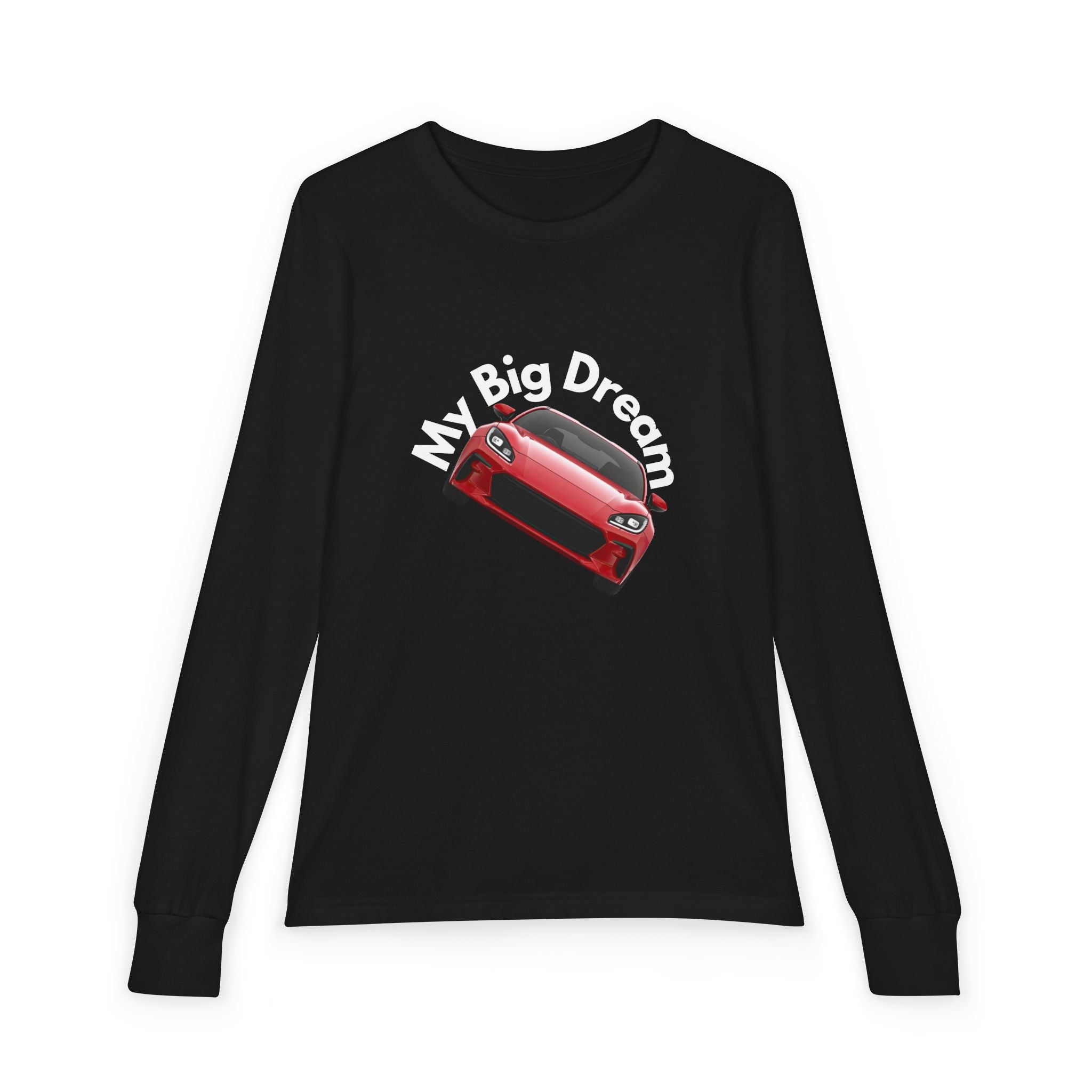 Youth Long Sleeve Tee – Red Sports Car Graphic - Dreams Deals Store