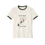 Long-Distance Love Ringer Tee — “Miles Apart, Close at Hart” Couple Shirt - Dreams Deals Store