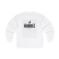 Humble Hustle Long Sleeve Tee — 'HUMBLE' Motivational Graphic Shirt
