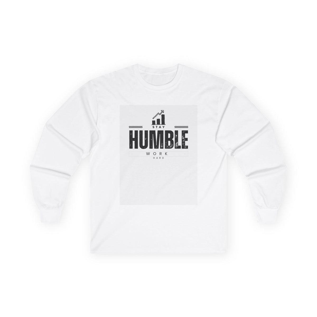 Humble Hustle Long Sleeve Tee — 'HUMBLE' Motivational Graphic Shirt