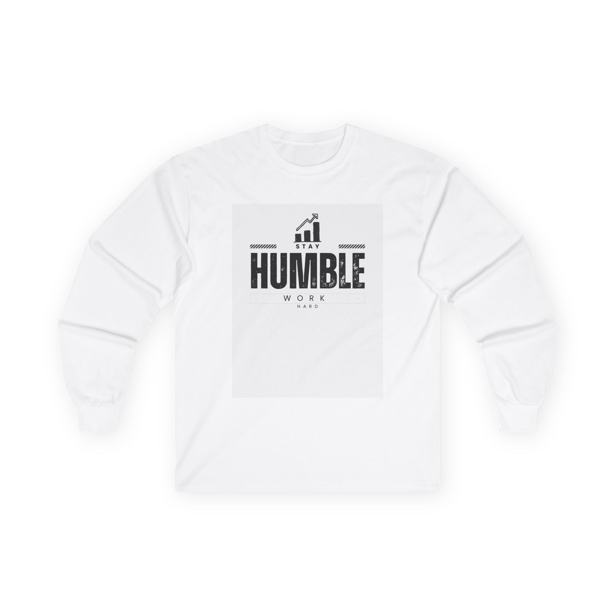 Humble Hustle Long Sleeve Tee — 'HUMBLE' Motivational Graphic Shirt