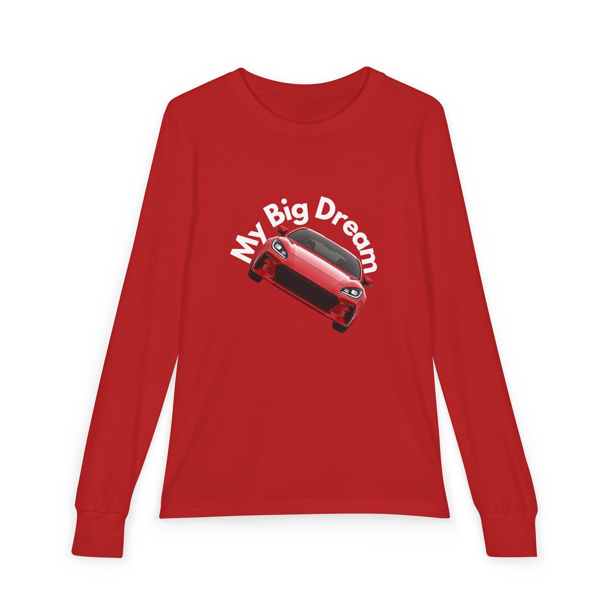 Youth Long Sleeve Tee – Red Sports Car Graphic - Dreams Deals Store