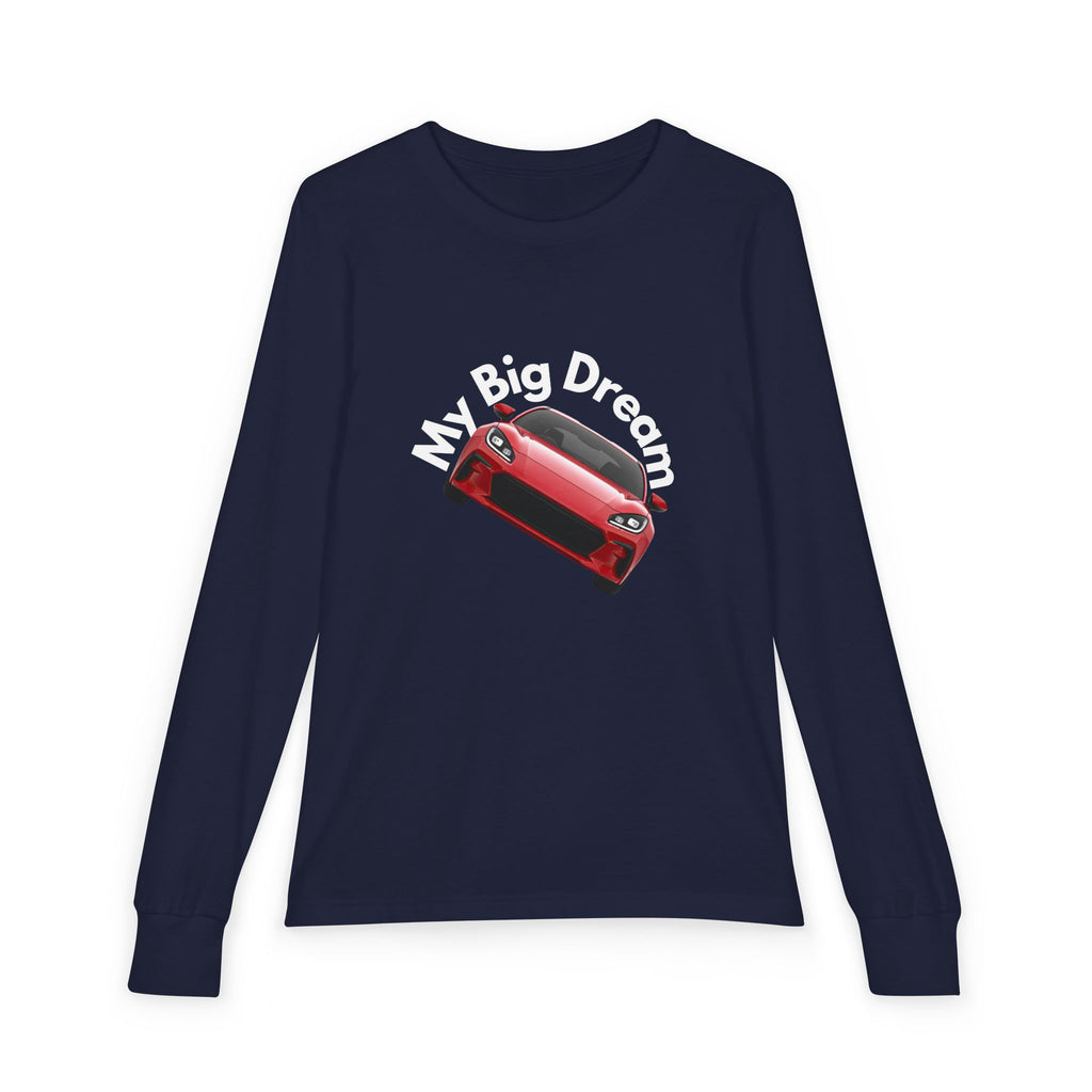 Youth Long Sleeve Tee – Red Sports Car Graphic - Dreams Deals Store