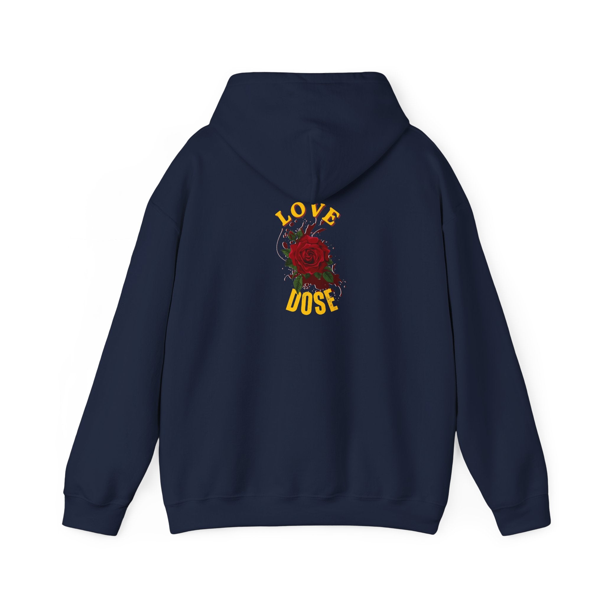Hoodie "Love Dose" Rose Graphic – Cozy Floral Streetwear Pullover - Dreams Deals Store