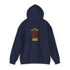 Hoodie "Love Dose" Rose Graphic – Cozy Floral Streetwear Pullover - Dreams Deals Store