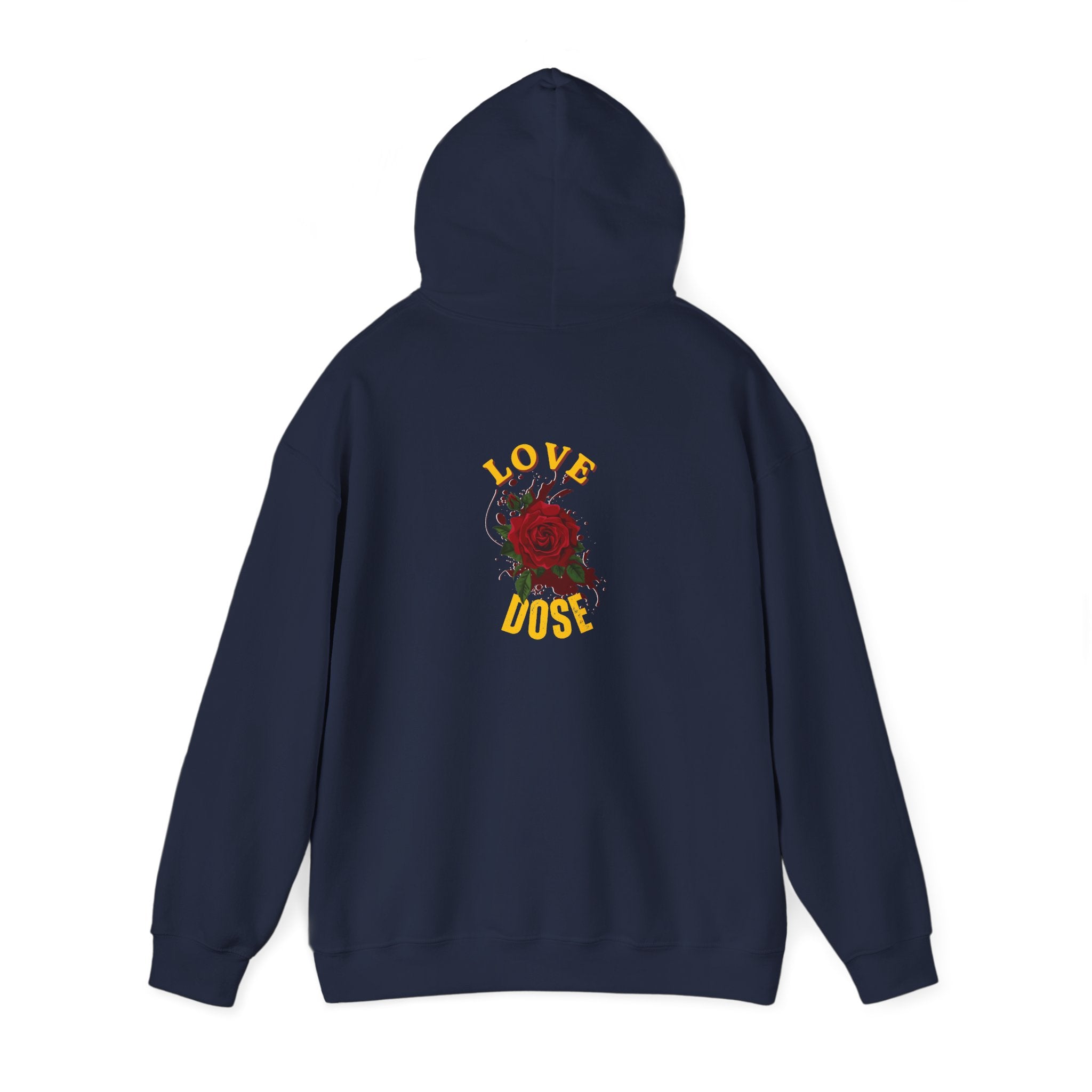 Hoodie "Love Dose" Rose Graphic – Cozy Floral Streetwear Pullover - Dreams Deals Store