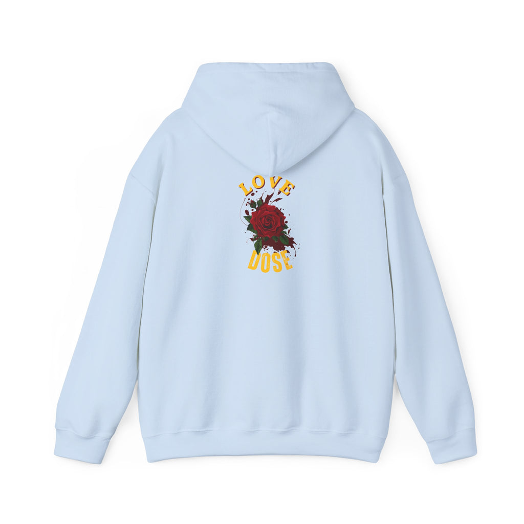 Hoodie "Love Dose" Rose Graphic – Cozy Floral Streetwear Pullover - Dreams Deals Store