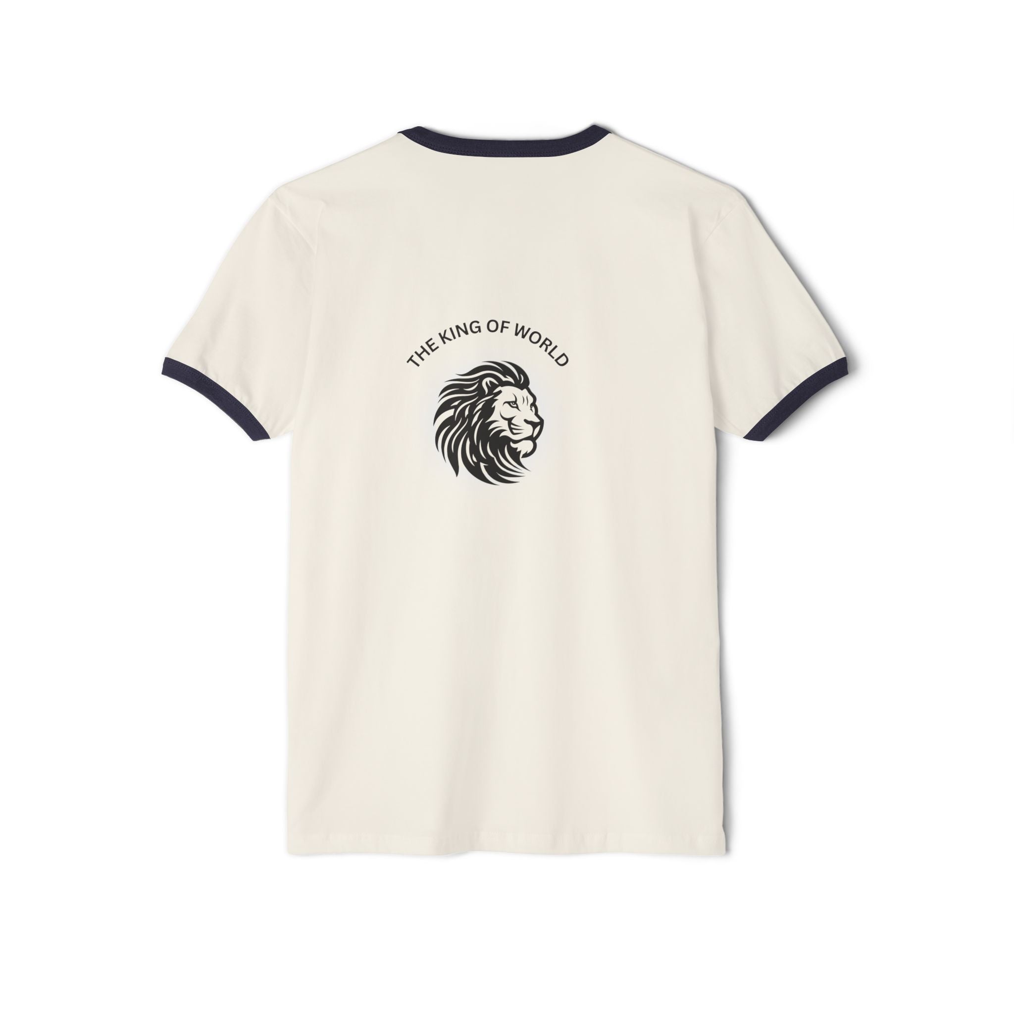 Lion Head Ringer T-Shirt — "The King of World" Vintage Casual Tee - Dreams Deals Store