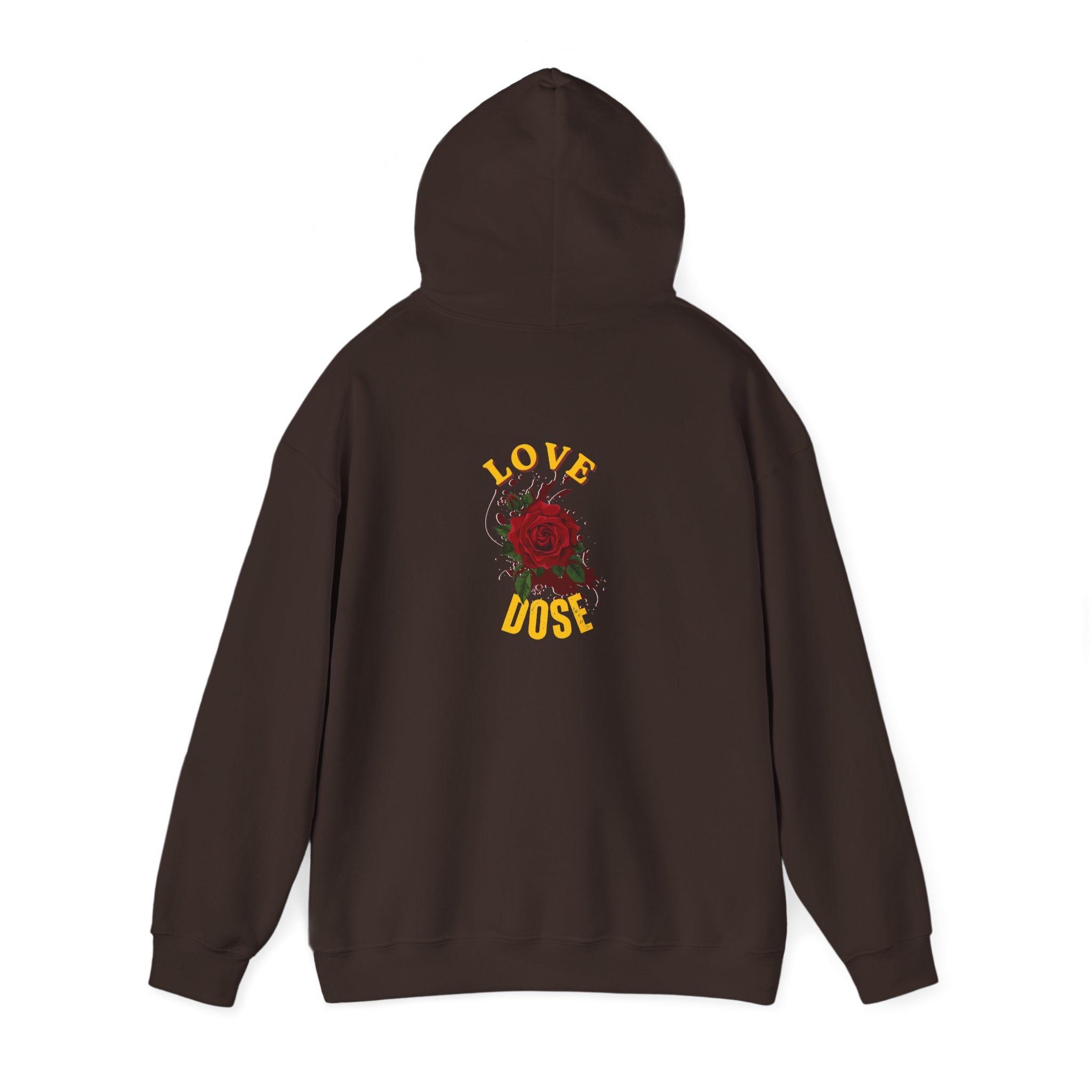 Hoodie "Love Dose" Rose Graphic – Cozy Floral Streetwear Pullover - Dreams Deals Store