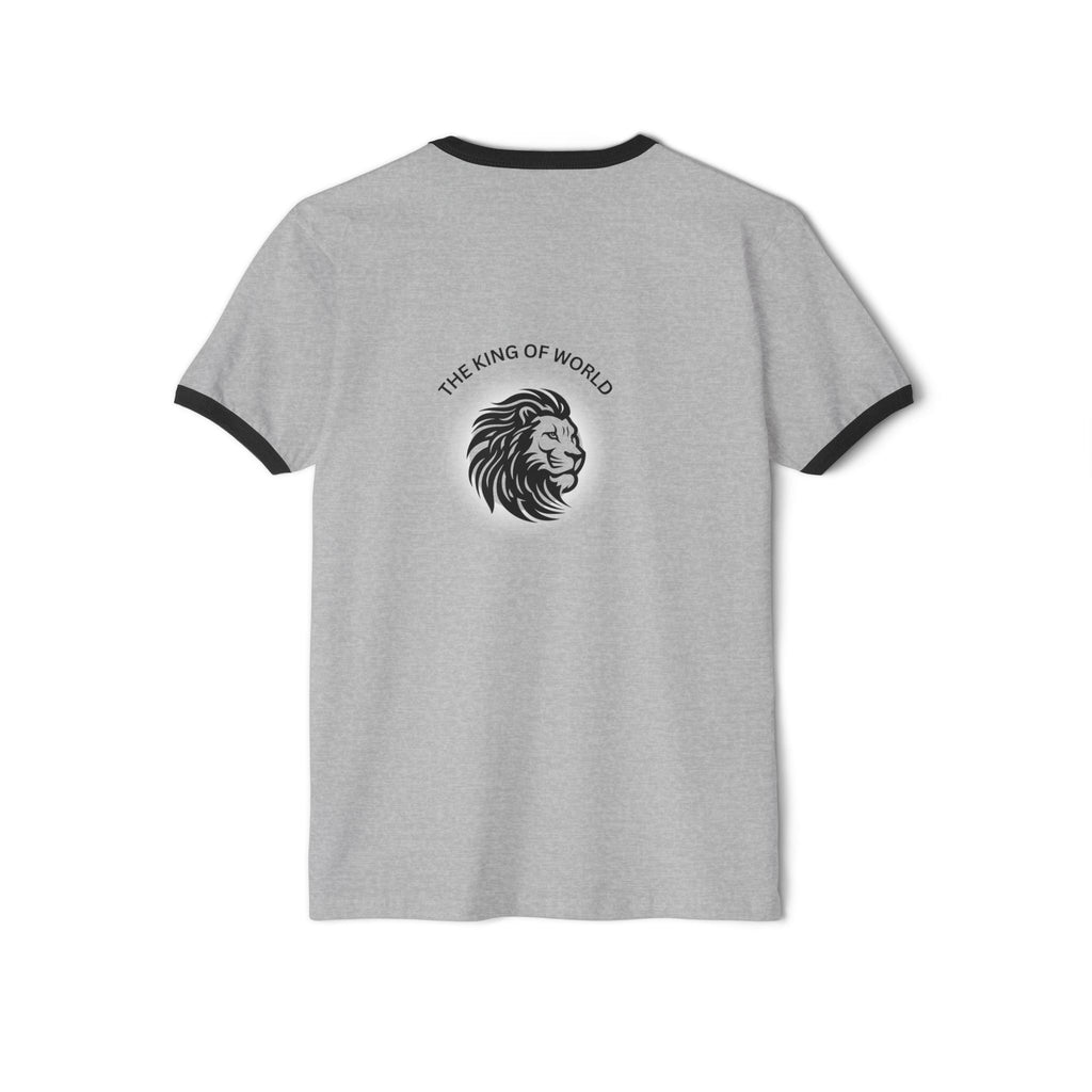 Lion Head Ringer T-Shirt — "The King of World" Vintage Casual Tee - Dreams Deals Store