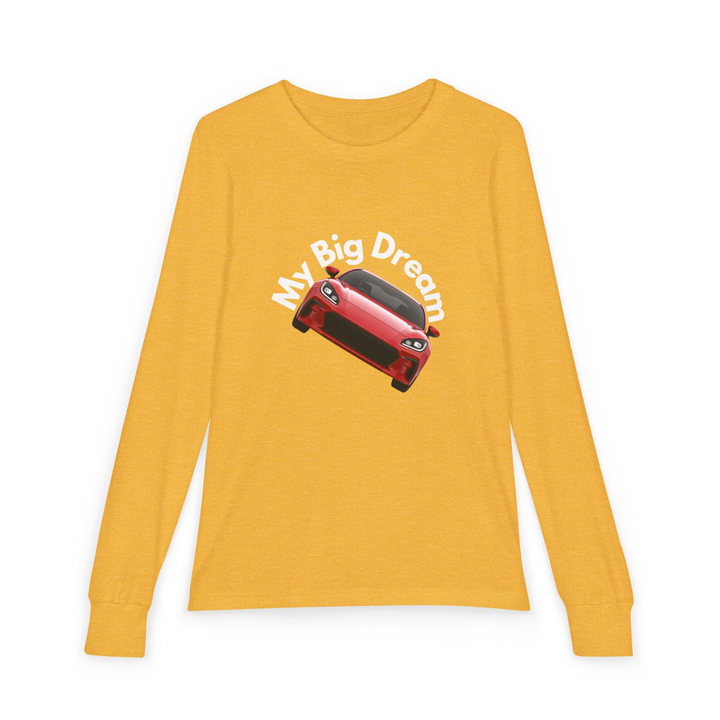 Youth Long Sleeve Tee – Red Sports Car Graphic - Dreams Deals Store
