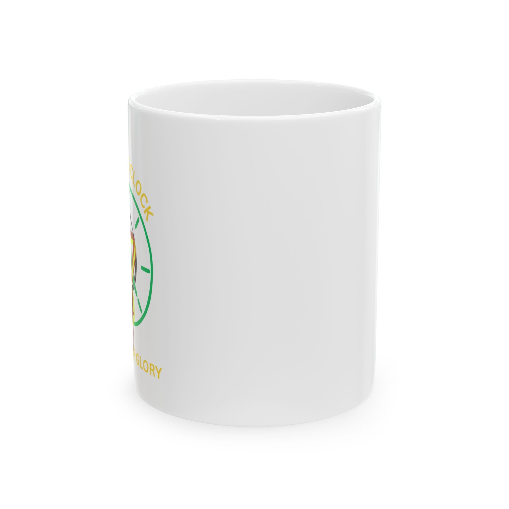 Motivational Running Mug – "Beat the Clock, Claim Your Glory" Ceramic Coffee Cup (11oz/15oz) - Dreams Deals Store