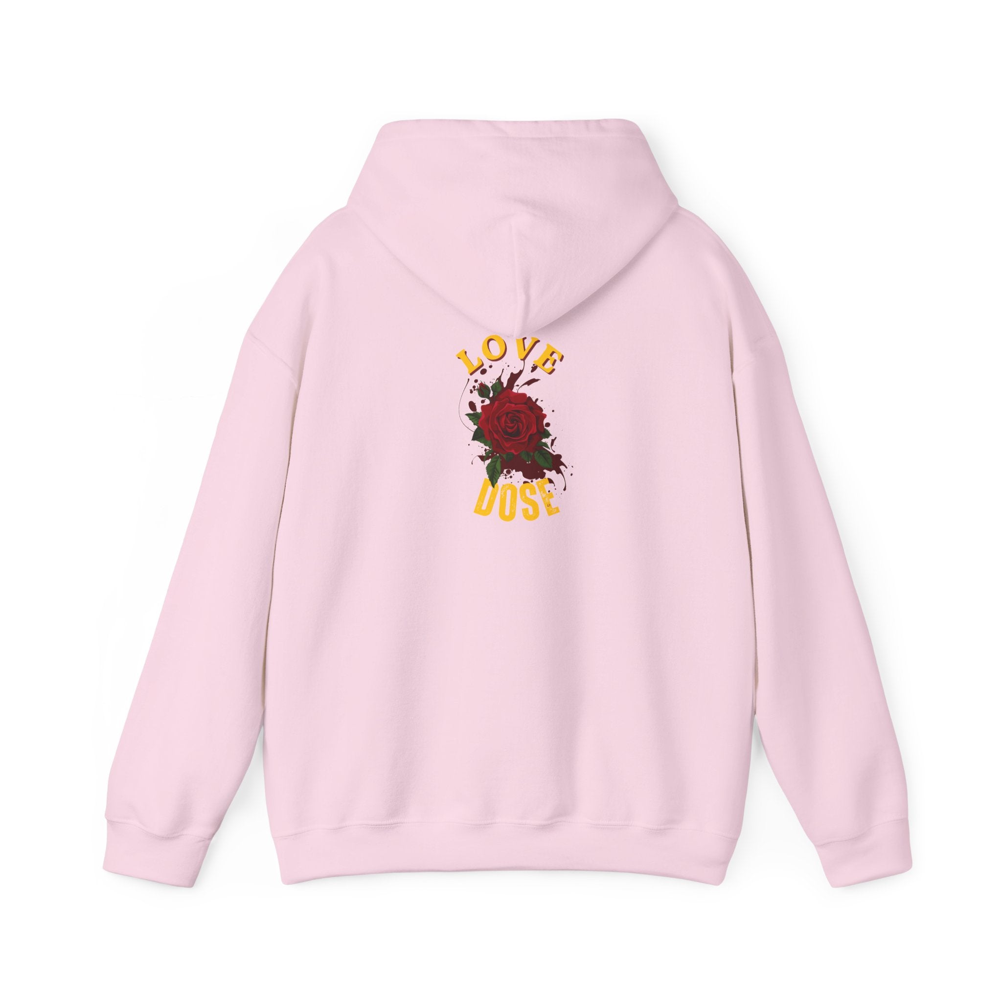 Hoodie "Love Dose" Rose Graphic – Cozy Floral Streetwear Pullover - Dreams Deals Store
