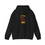 Hoodie "Love Dose" Rose Graphic – Cozy Floral Streetwear Pullover - Dreams Deals Store