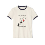 Long-Distance Love Ringer Tee — “Miles Apart, Close at Hart” Couple Shirt - Dreams Deals Store