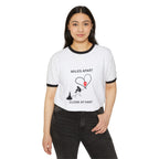 Long-Distance Love Ringer Tee — “Miles Apart, Close at Hart” Couple Shirt - Dreams Deals Store