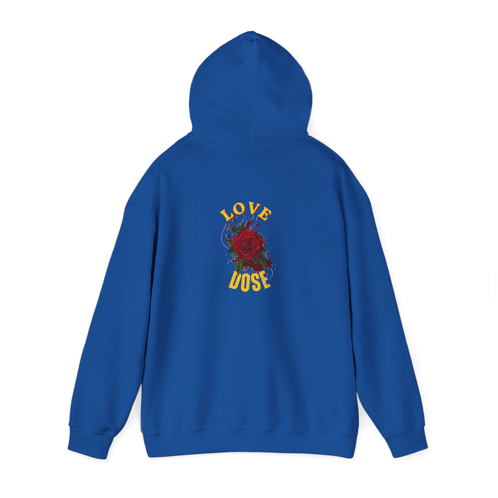 Hoodie "Love Dose" Rose Graphic – Cozy Floral Streetwear Pullover - Dreams Deals Store
