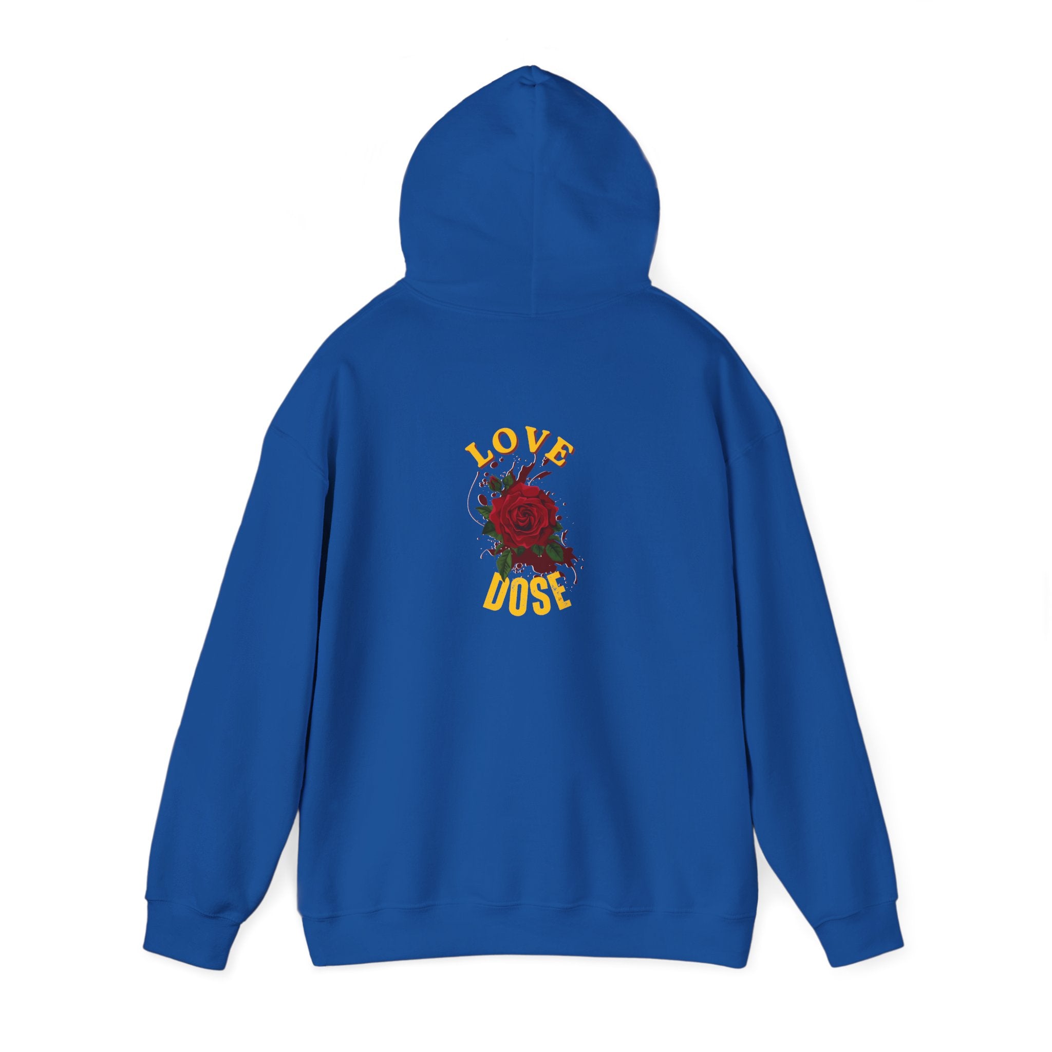 Hoodie "Love Dose" Rose Graphic – Cozy Floral Streetwear Pullover - Dreams Deals Store