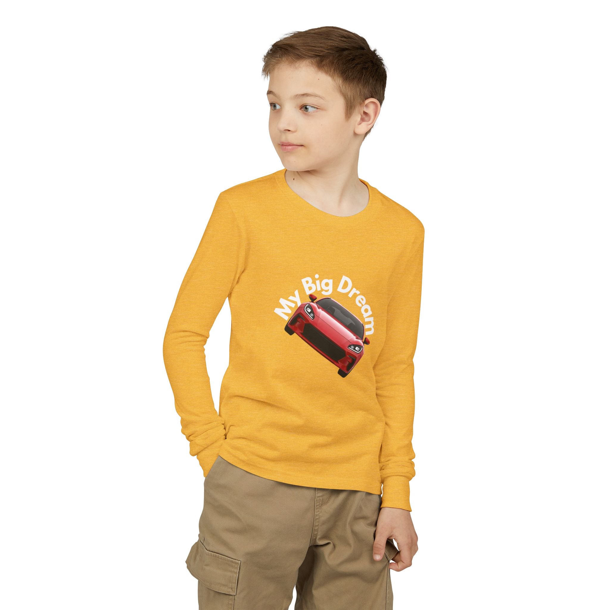 Youth Long Sleeve Tee – Red Sports Car Graphic - Dreams Deals Store