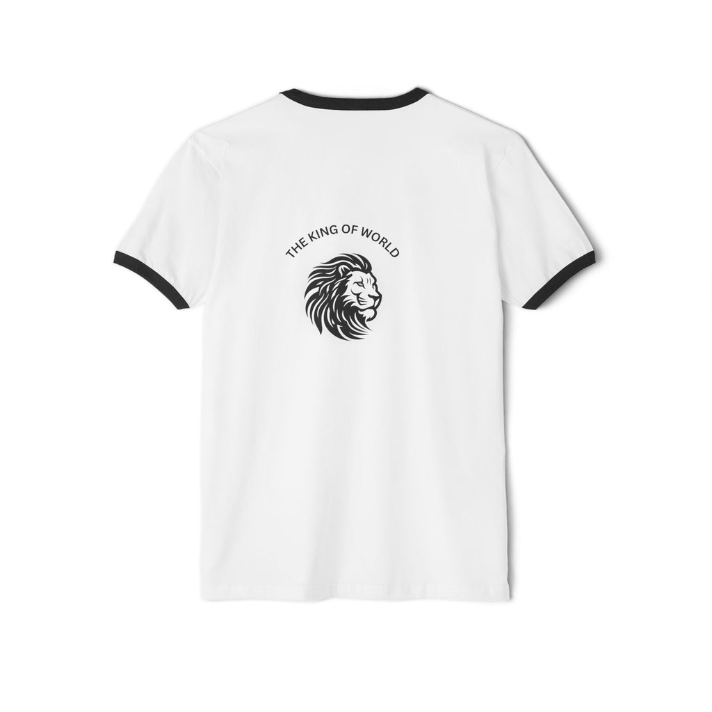 Lion Head Ringer T-Shirt — "The King of World" Vintage Casual Tee - Dreams Deals Store