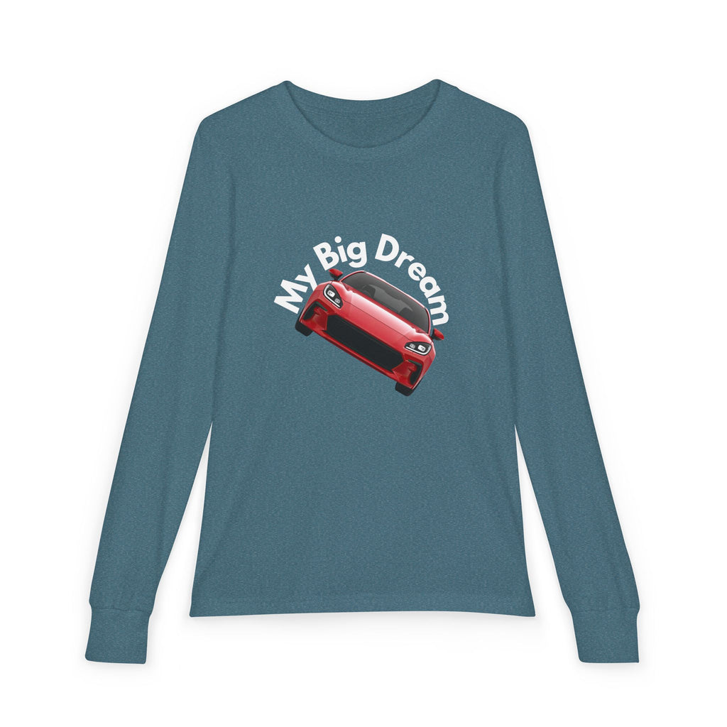 Youth Long Sleeve Tee – Red Sports Car Graphic - Dreams Deals Store