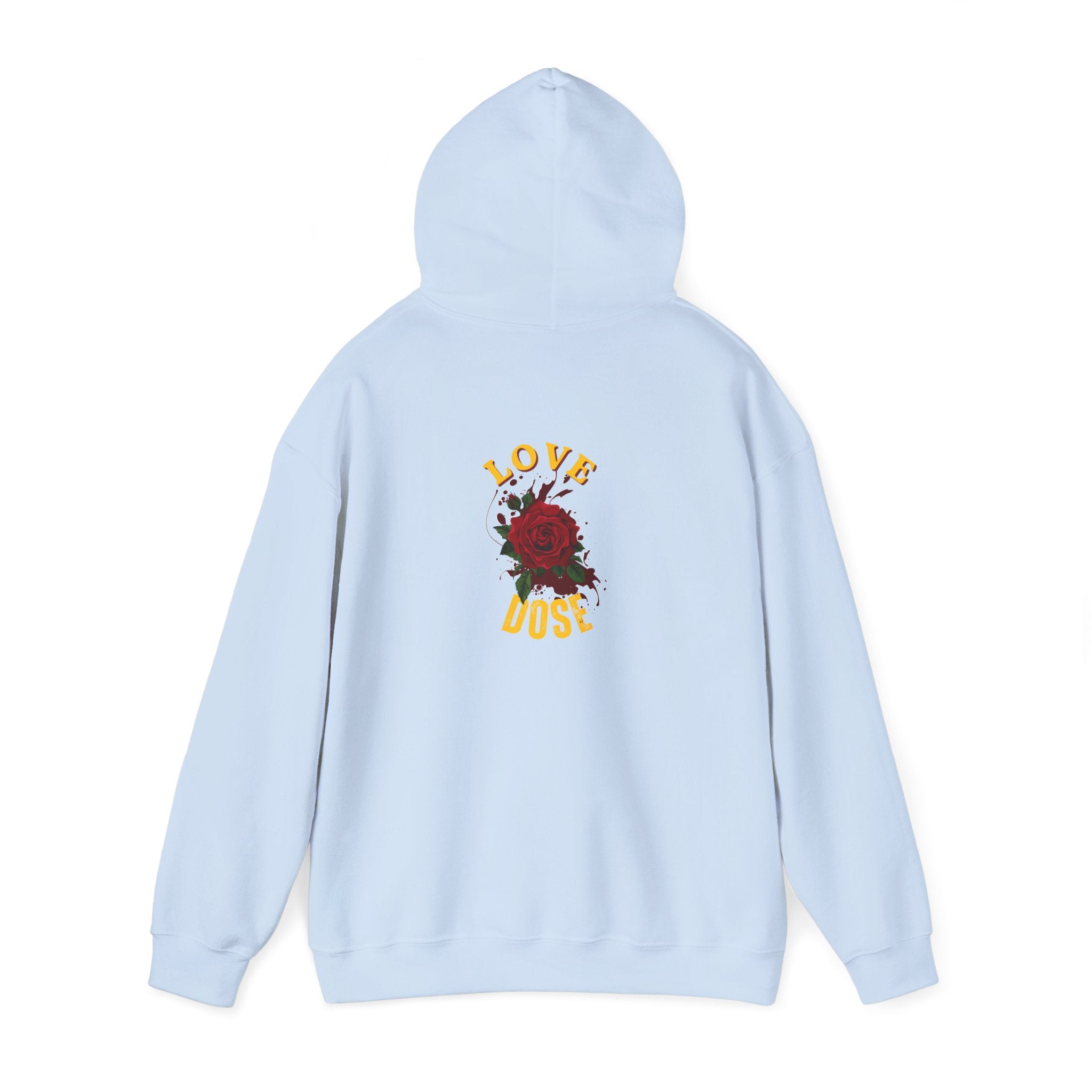Hoodie "Love Dose" Rose Graphic – Cozy Floral Streetwear Pullover - Dreams Deals Store
