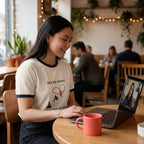 Long-Distance Love Ringer Tee — “Miles Apart, Close at Hart” Couple Shirt - Dreams Deals Store